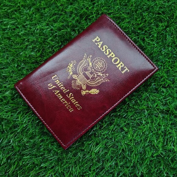 Leather Passport Cover, Leather Passport Holder - Picture 5 of 7